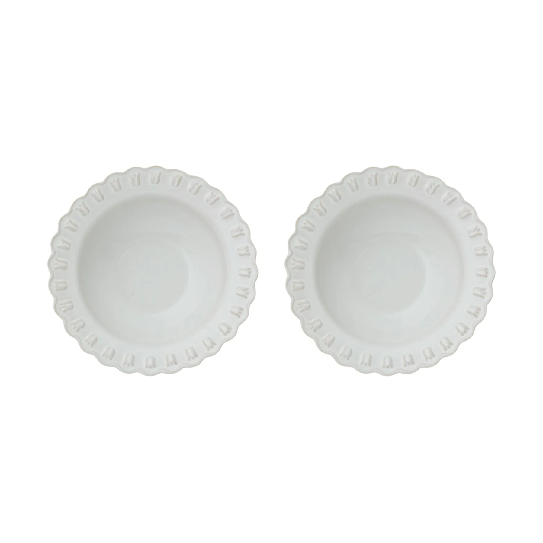 Tulipa deep plate Ø23 cm 2-pack, White PotteryJo
