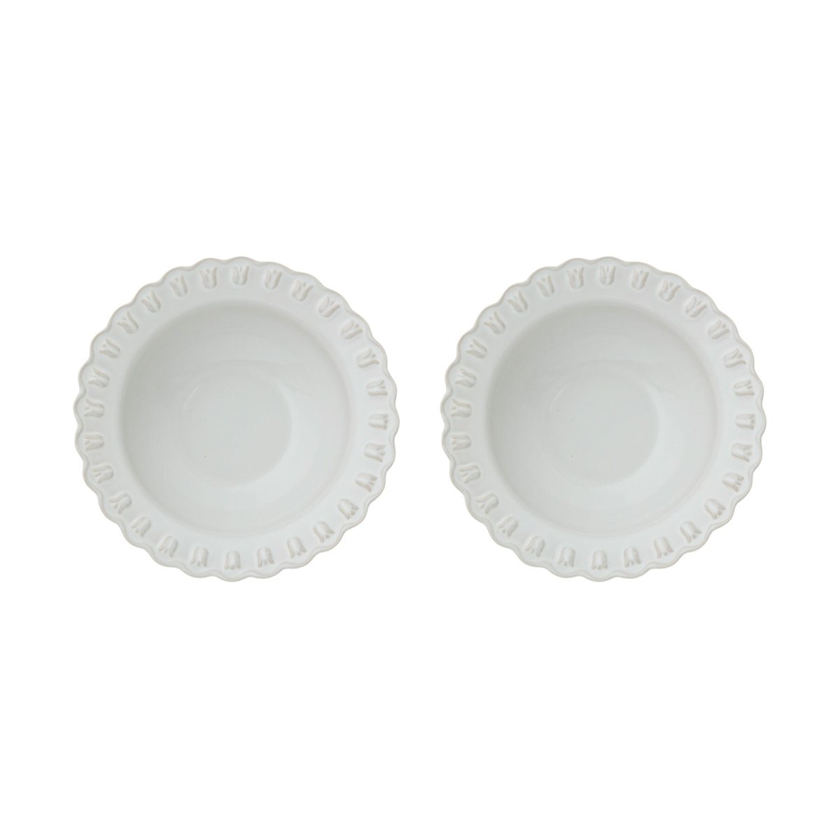 PotteryJo Tulipa deep plate Ø23 cm 2-pack White