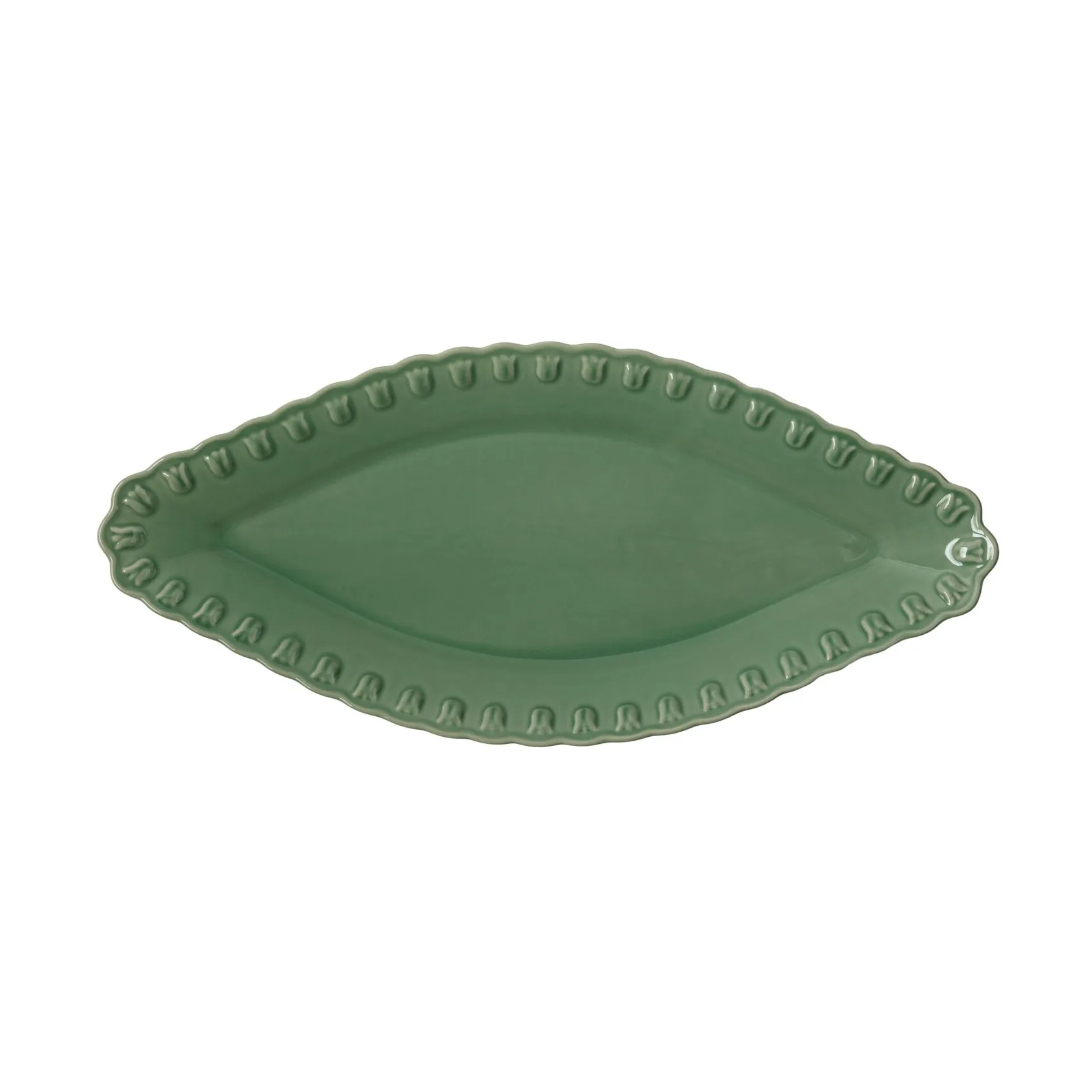 Tulipa oval saucer 20x45 cm, Verona green PotteryJo