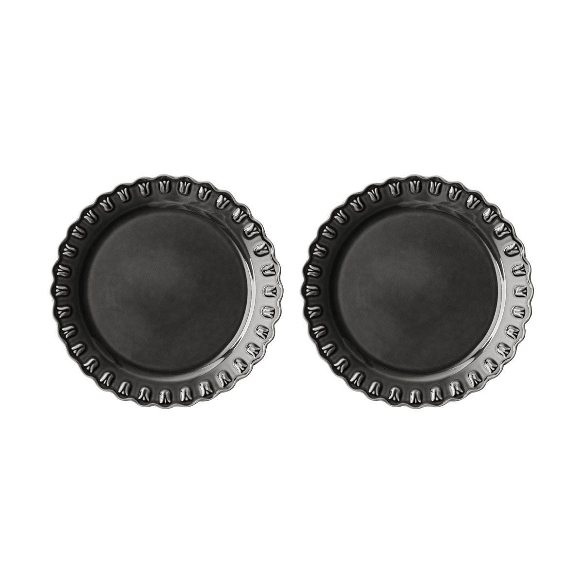 PotteryJo Tulipa plate Ø26 cm 2-pack Almost black