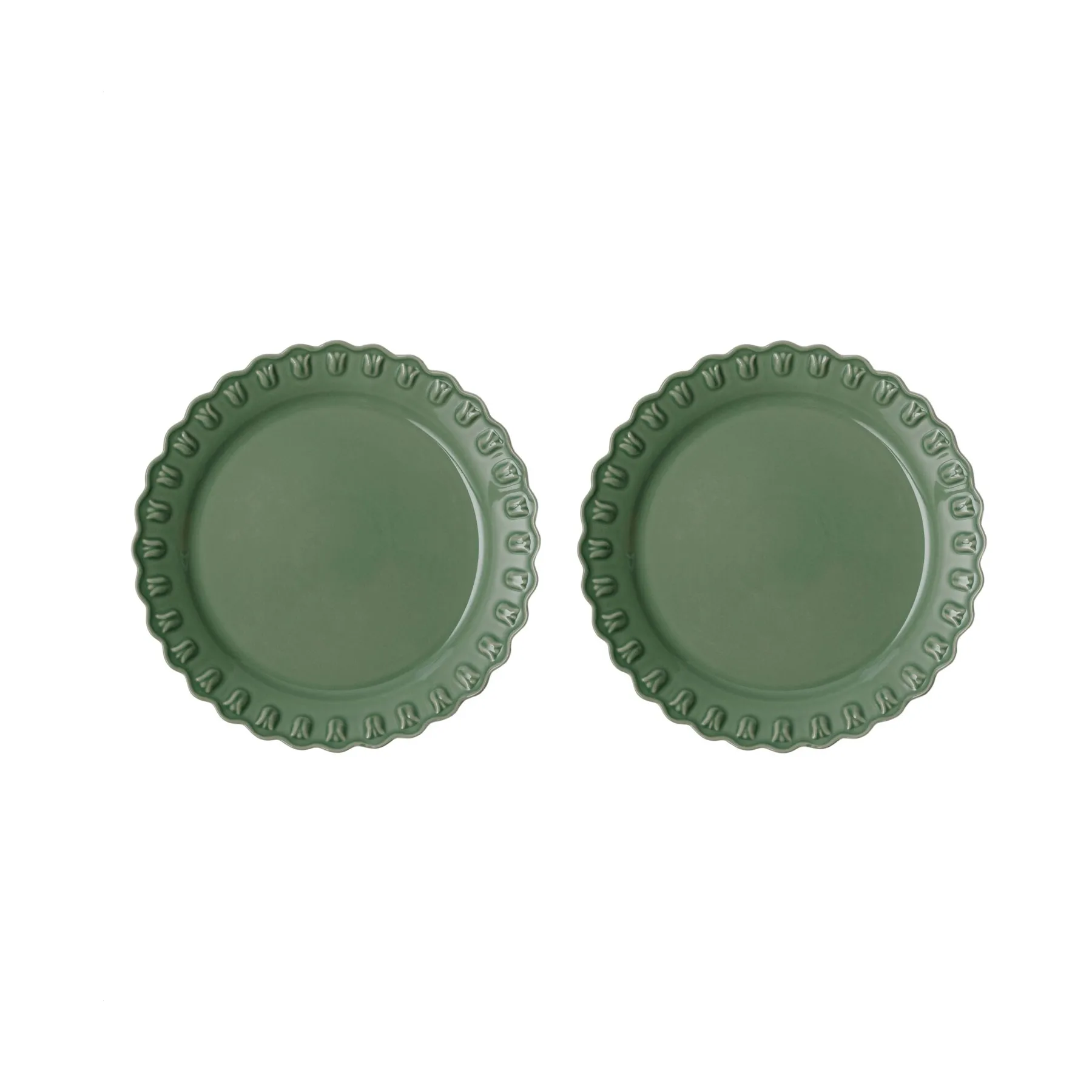 Tulipa plate Ø26 cm 2-pack, Verona green PotteryJo