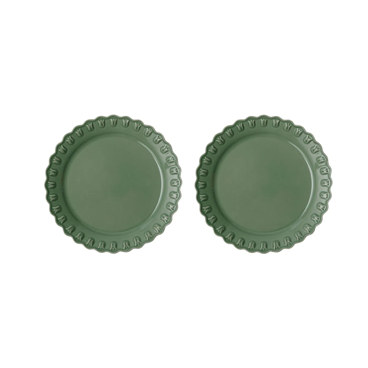 PotteryJo Tulipa plate o26 cm 2-pack Verona green | Scandinavian Design | Dinner plates | Green