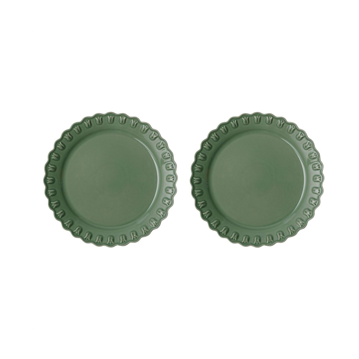 PotteryJo Tulipa plate o26 cm 2-pack Verona green | Scandinavian Design | Dinner plates | Green