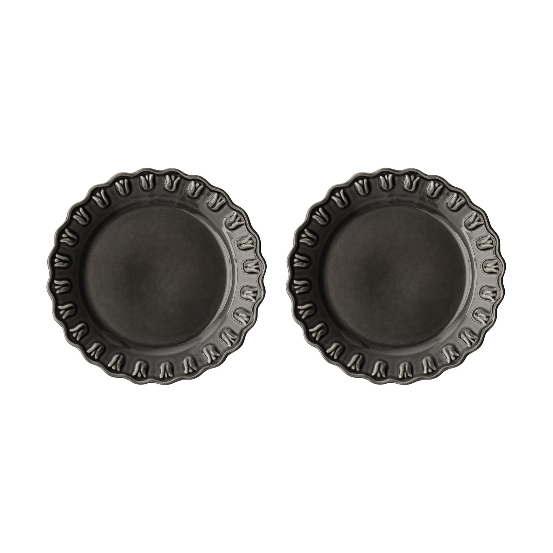 Tulipa small plate Ø20 cm 2-pack, Almost black PotteryJo