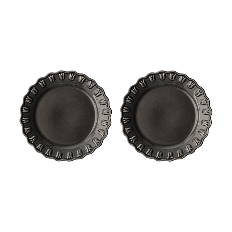 PotteryJo Tulipa small plate Ø20 cm 2-pack Almost black