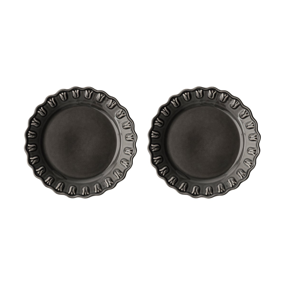 PotteryJo Tulipa small plate Ø20 cm 2-pack Almost black