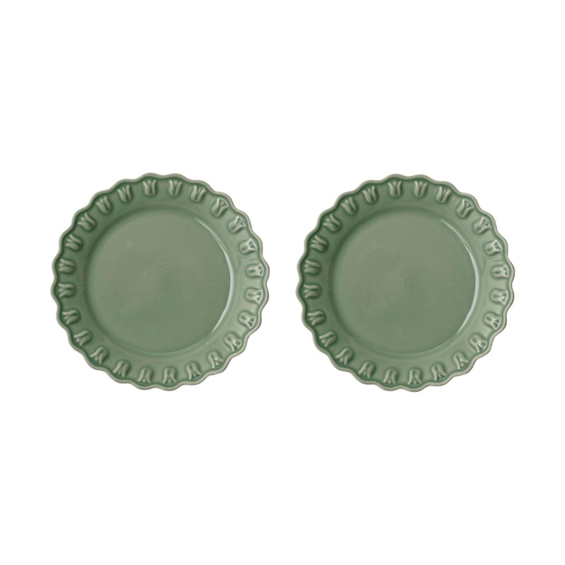 PotteryJo Tulipa small plate Ø20 cm 2-pack Verona green
