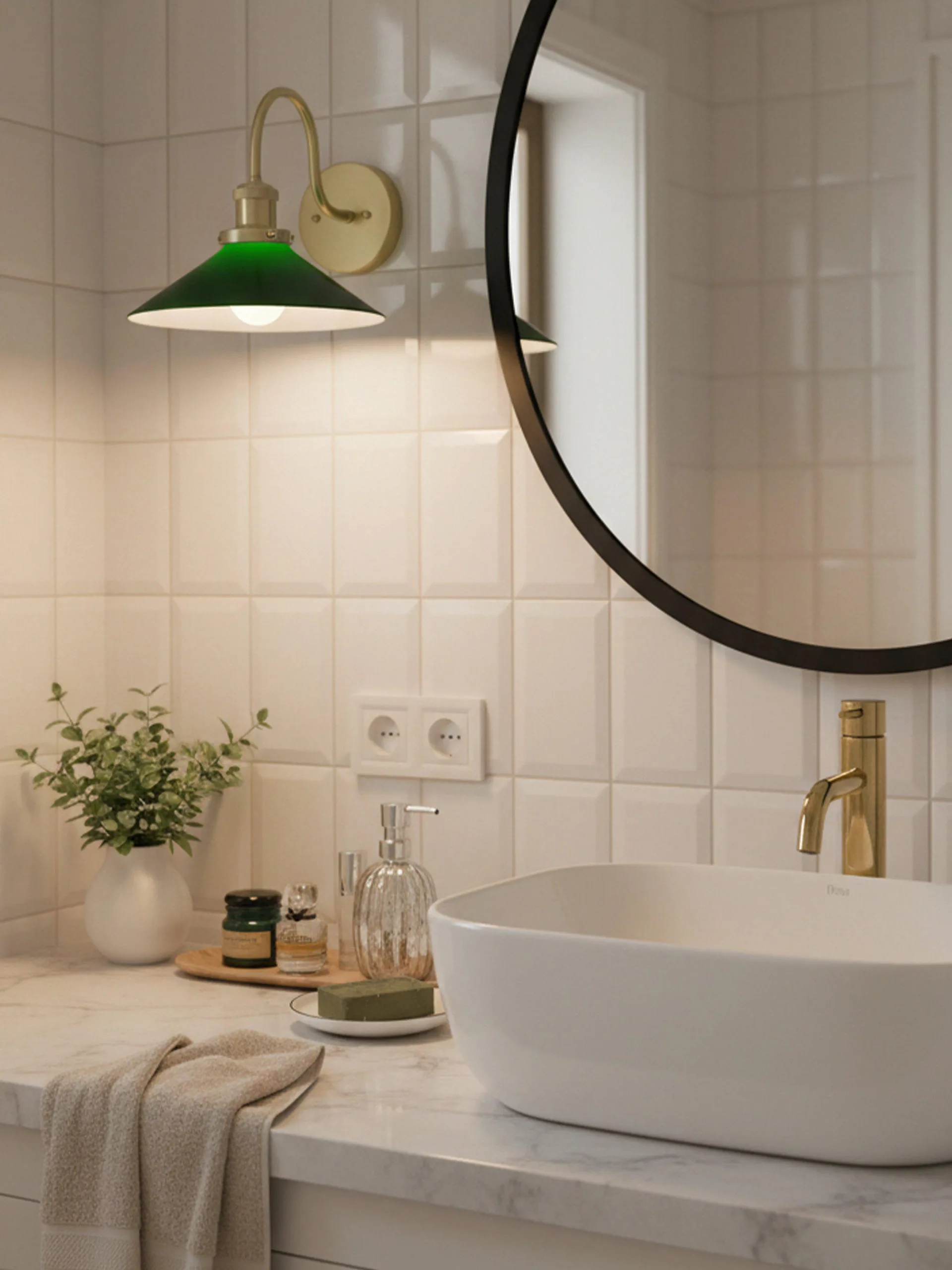 August wall lamp, Green-brass PR Home