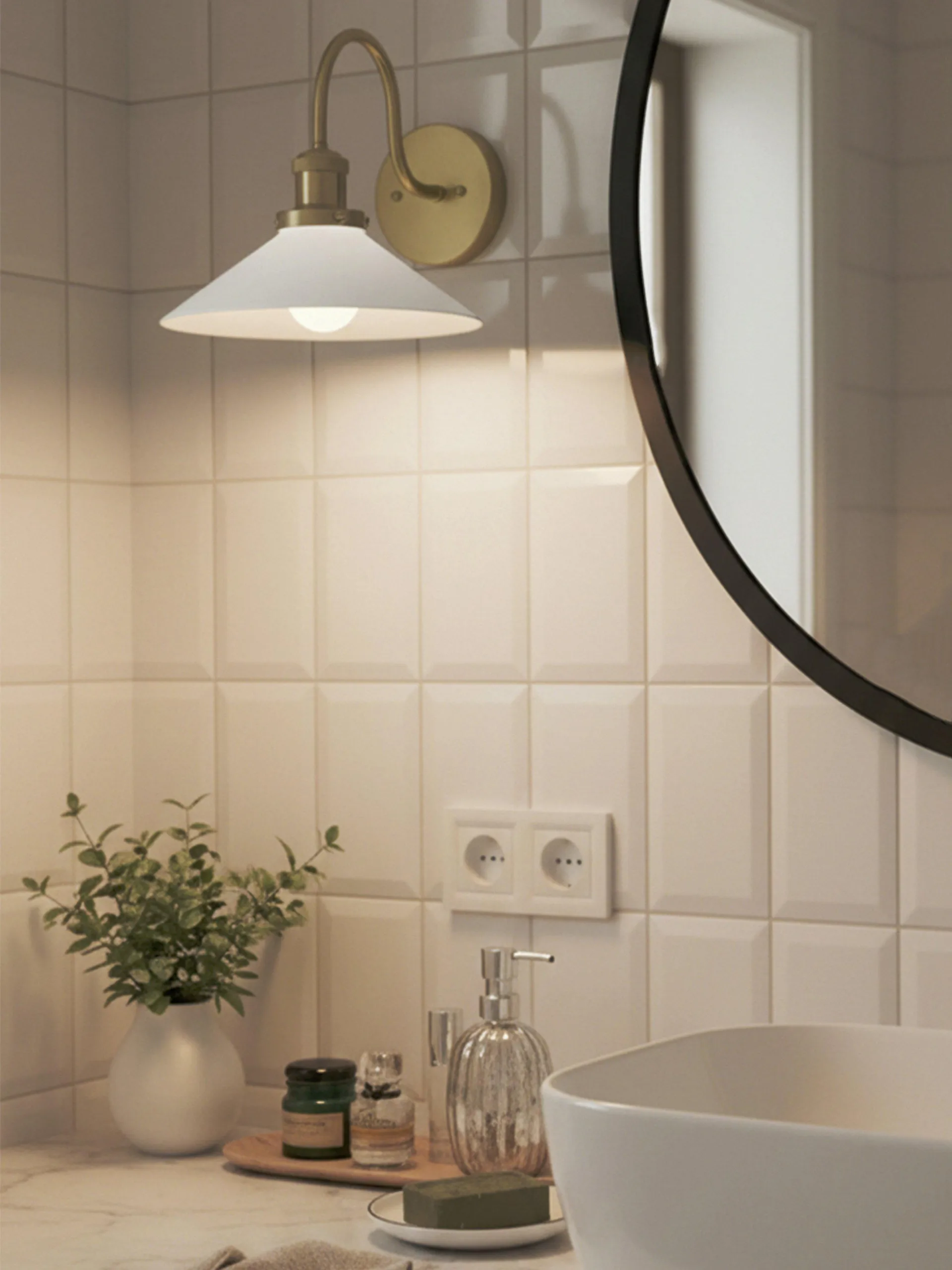 August wall lamp, Opal-brass PR Home