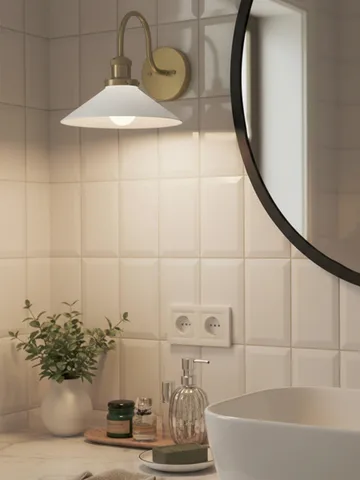 August wall lamp - Opal-brass - PR Home