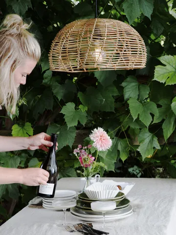 Mayla outdoor pendant lamp - Natural, Ø43x24 cm - PR Home