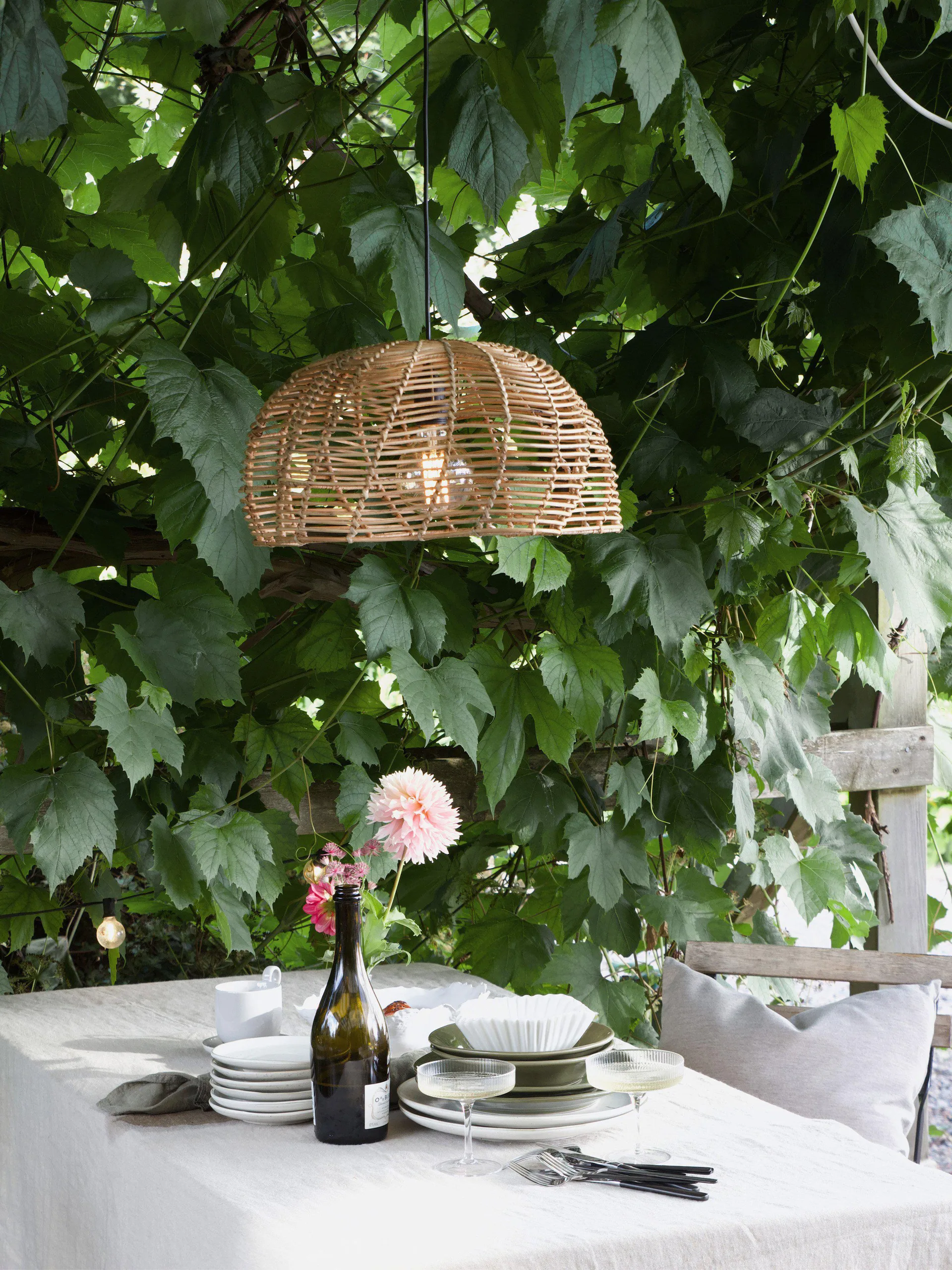 Mayla outdoor pendant lamp, Natural, Ø43x24 cm PR Home