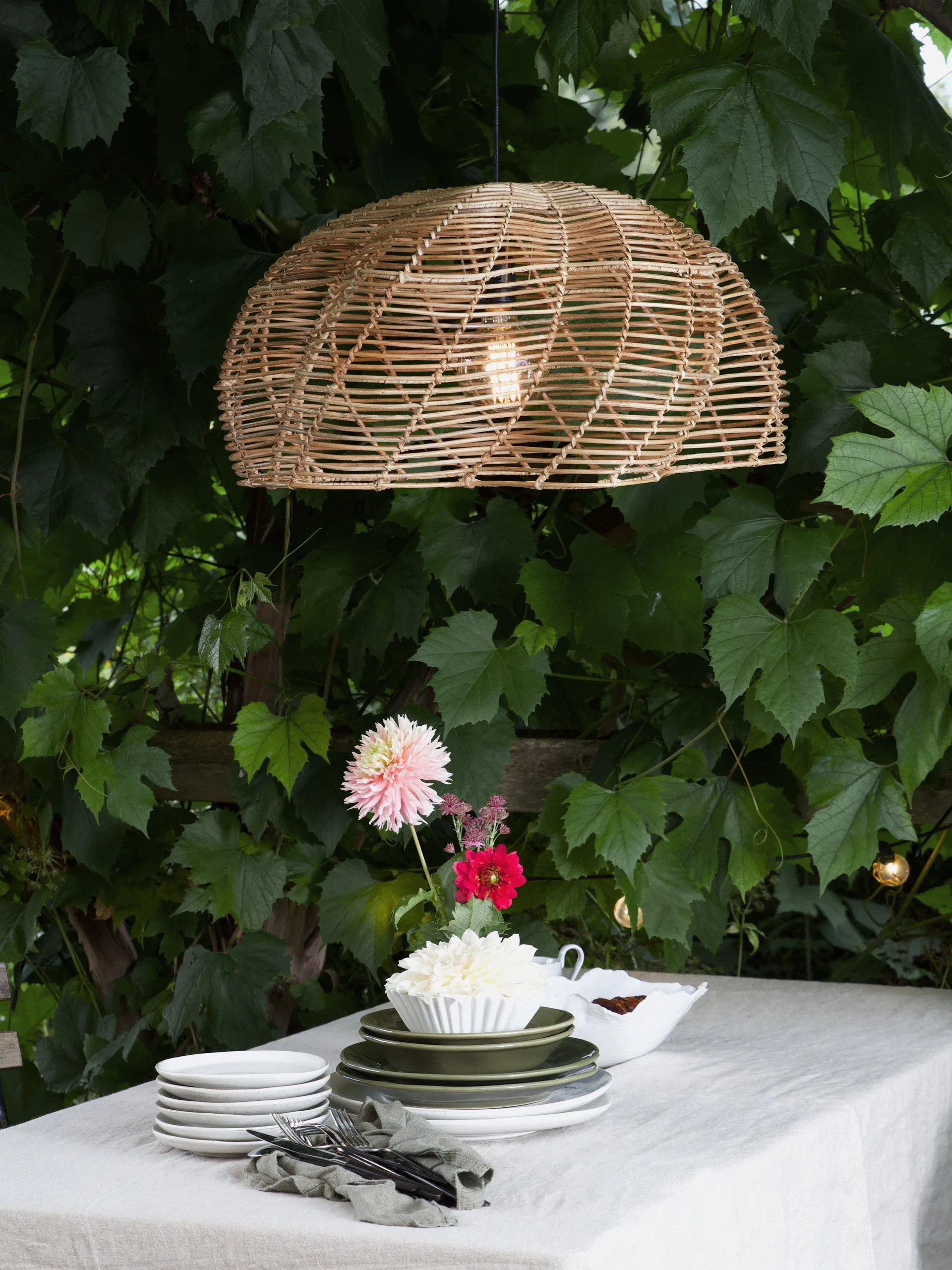 Mayla outdoor pendant lamp, Natural, Ø53x32 cm PR Home