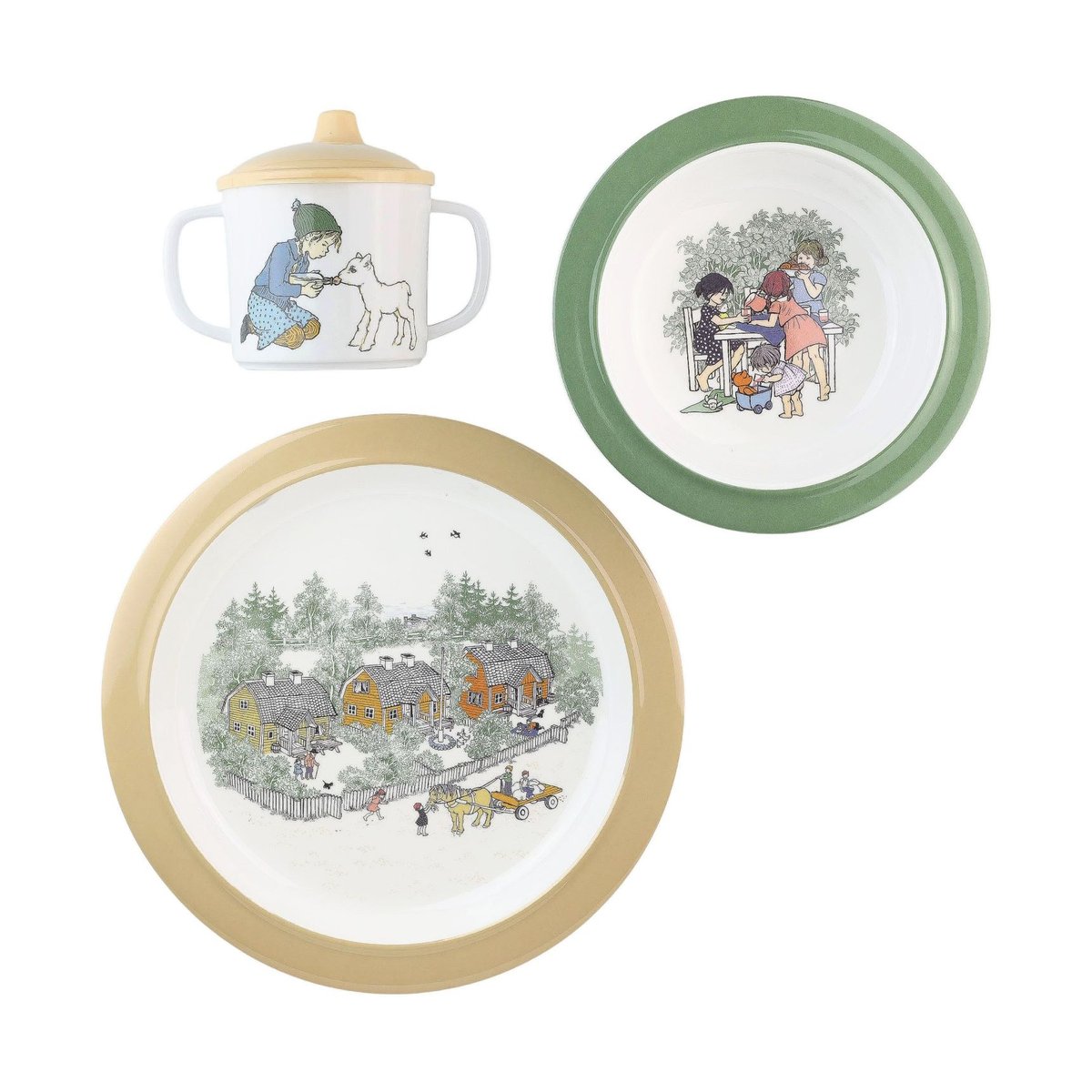 Rätt Start Barnen i Bullerbyn children's dinnerware set 3 pieces Multi