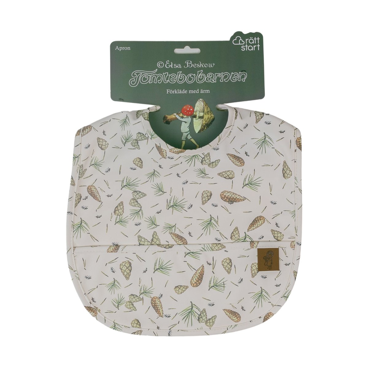 Rätt Start Elsa Beskow Tomtebobarnen bib Green