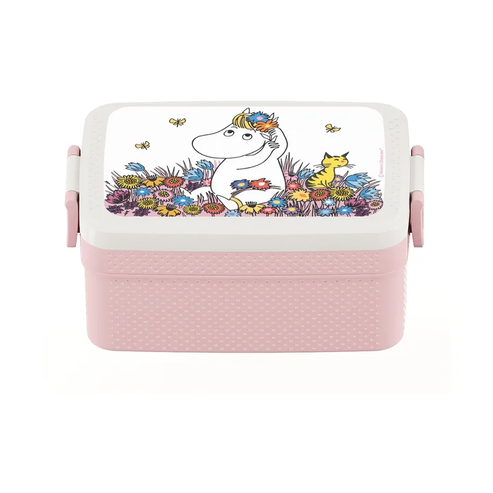 Moomin Meadow lunch box 12x18.5 cm - Purple-pink - Rätt Start