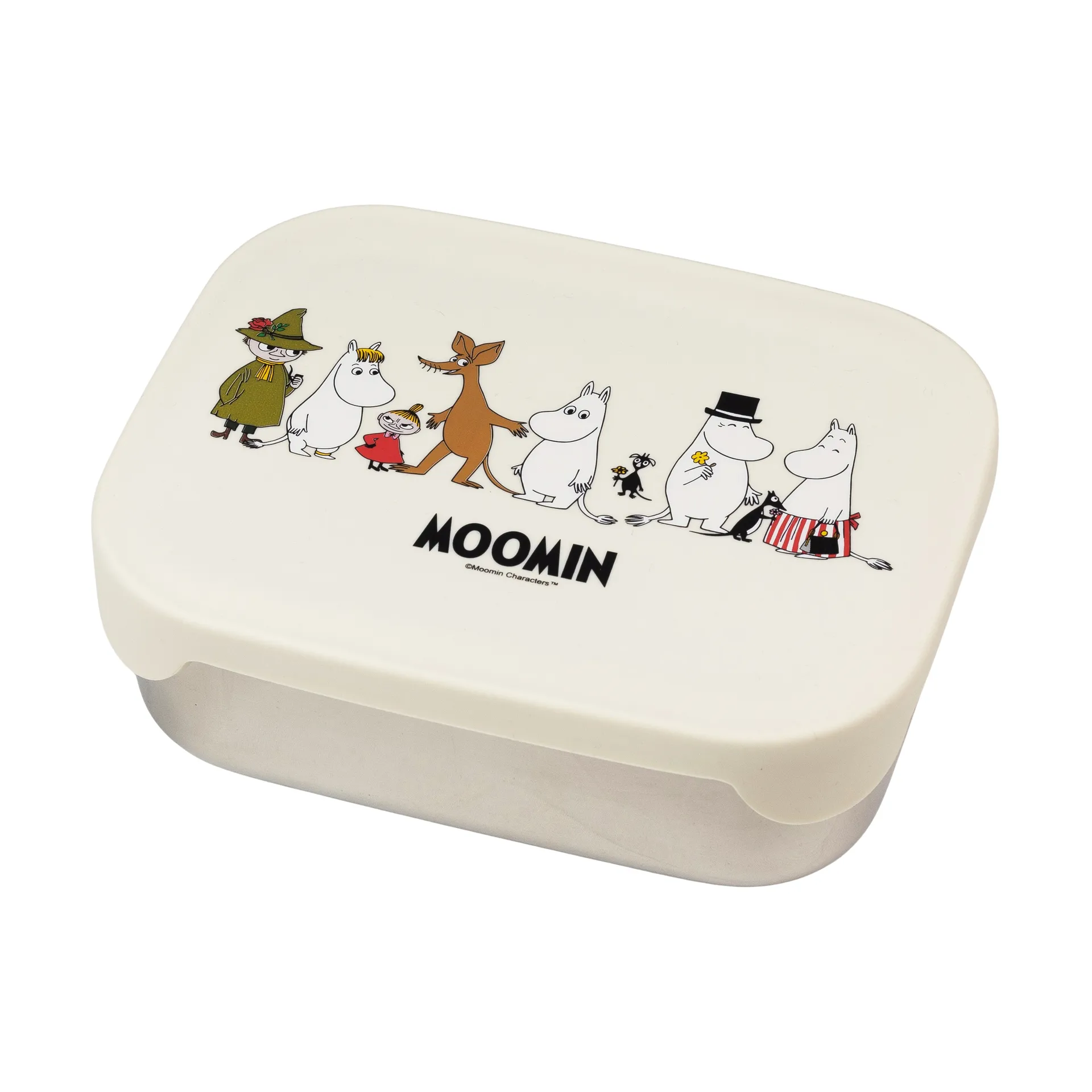Mumin Family lunch box tin 13x17 cm, Beige Rätt Start