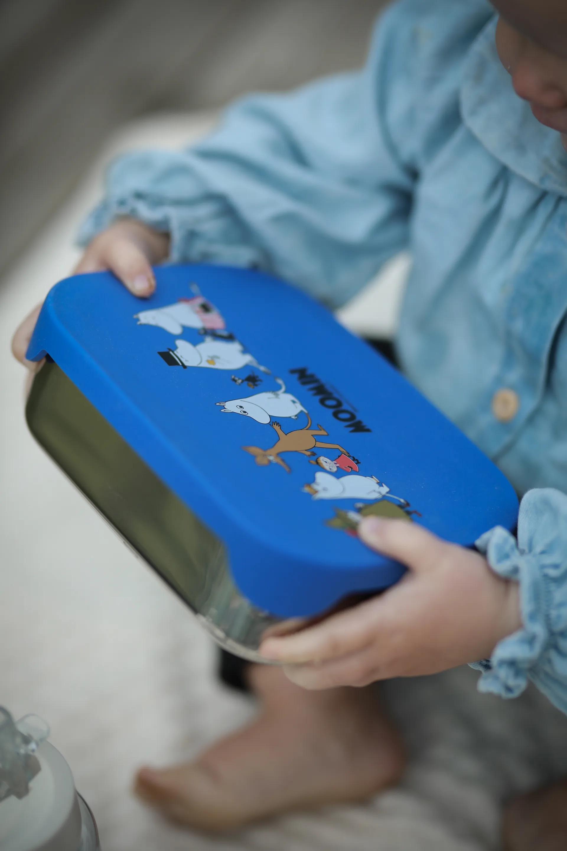 Mumin Family lunch box tin 13x17 cm, Blue Rätt Start