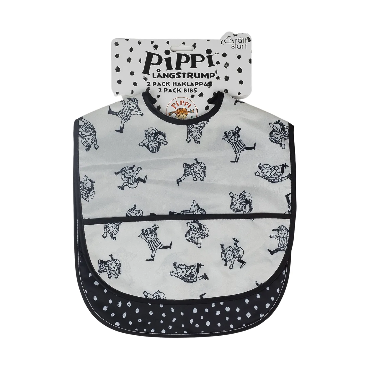 Rätt Start Pippi Cirkus Bib 2-pack Multi | Scandinavian Design | Multi