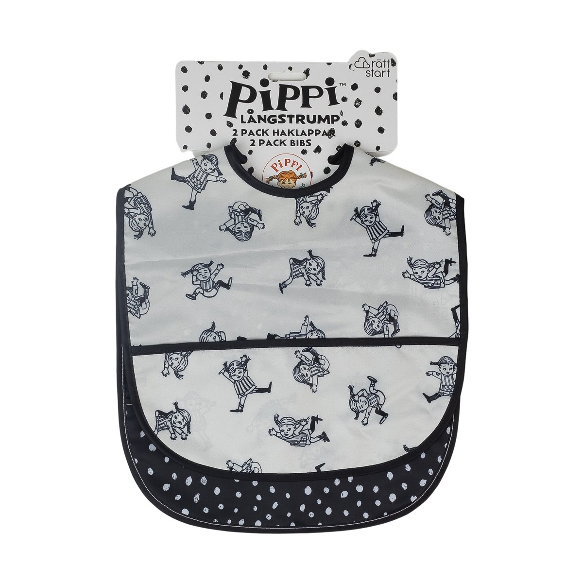 Rätt Start Pippi Cirkus Bib 2-pack Multi | Scandinavian Design | Multi