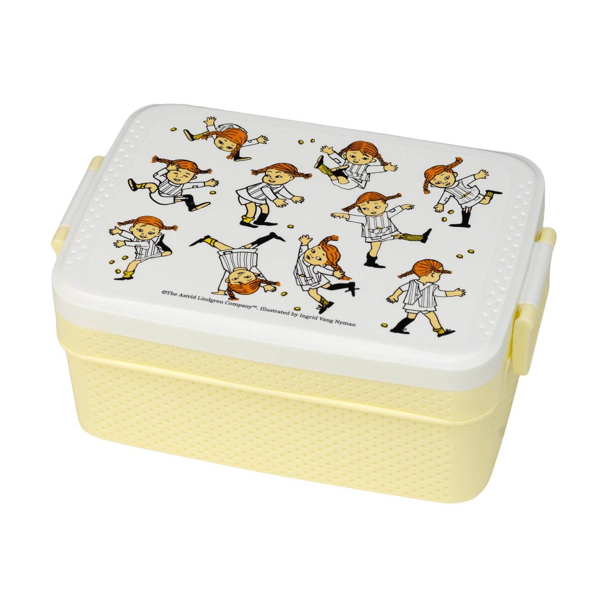 Rätt Start Pippi Cirkus lunch box 8x18.5 cm Yellow-white