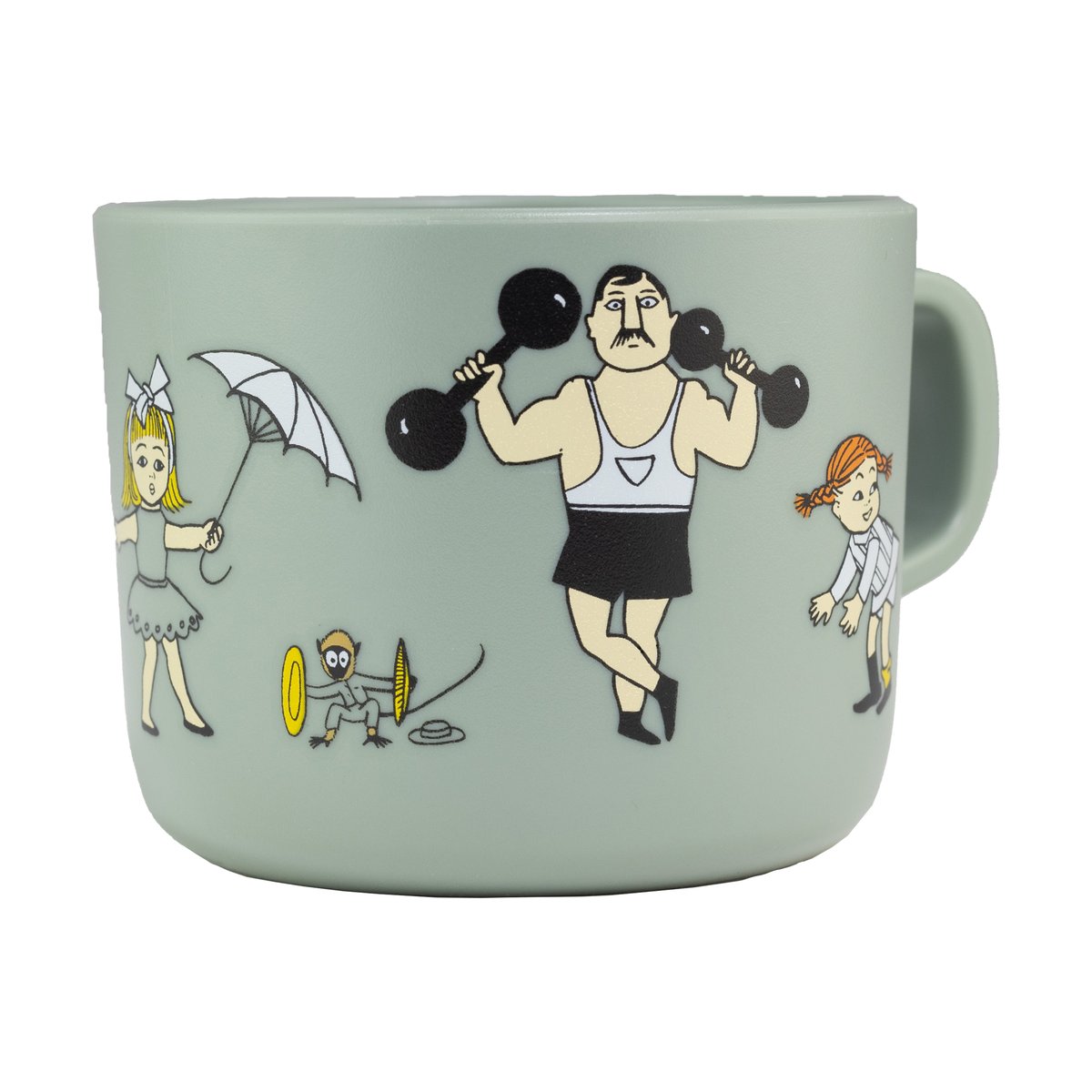 Rätt Start Pippi Cirkus mug 25 cl Green | Scandinavian Design | Coffee cups | Green
