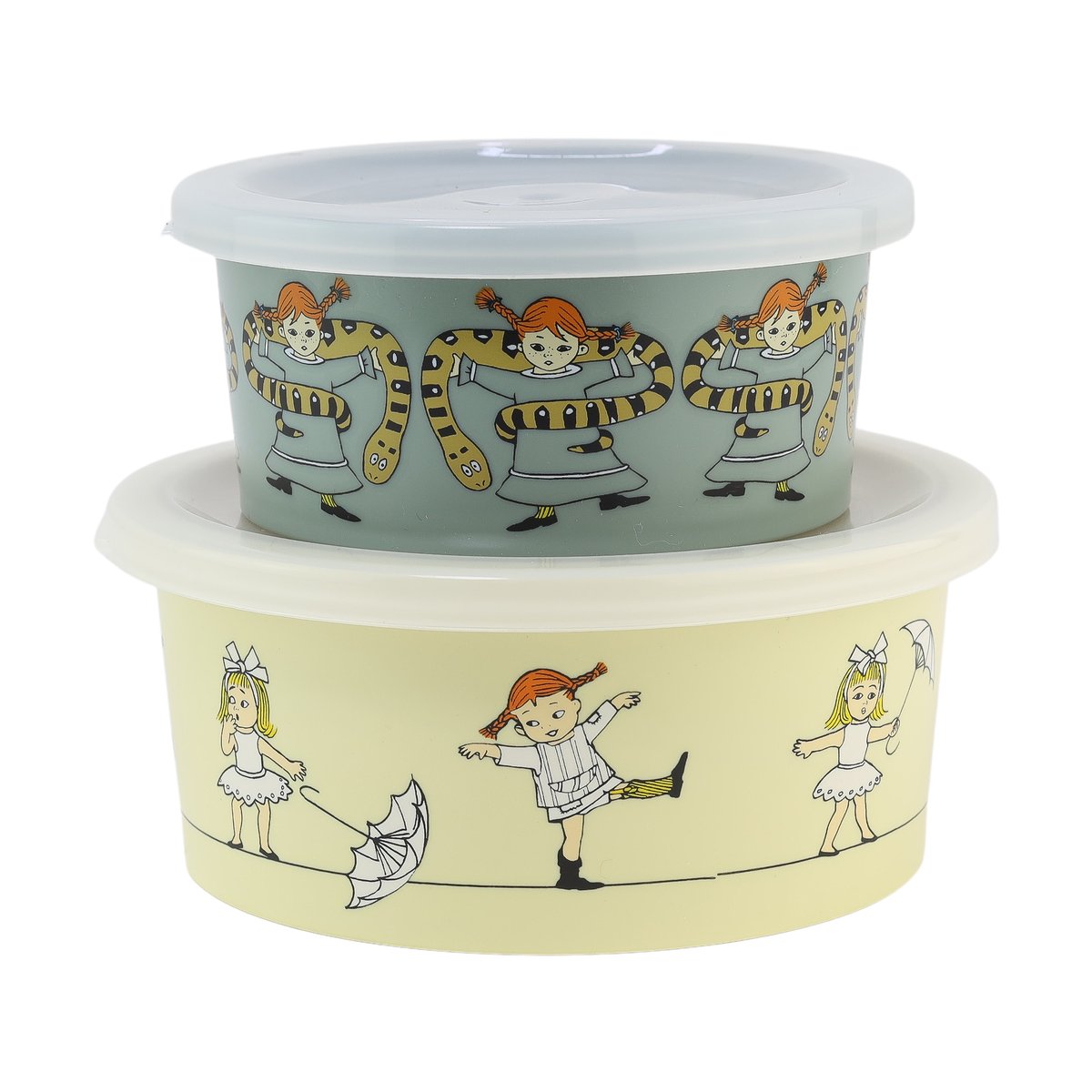 Rätt Start Pippi Cirkus snack box 2-pack Multi | Scandinavian Design | Lunch boxes & food containers | Multi