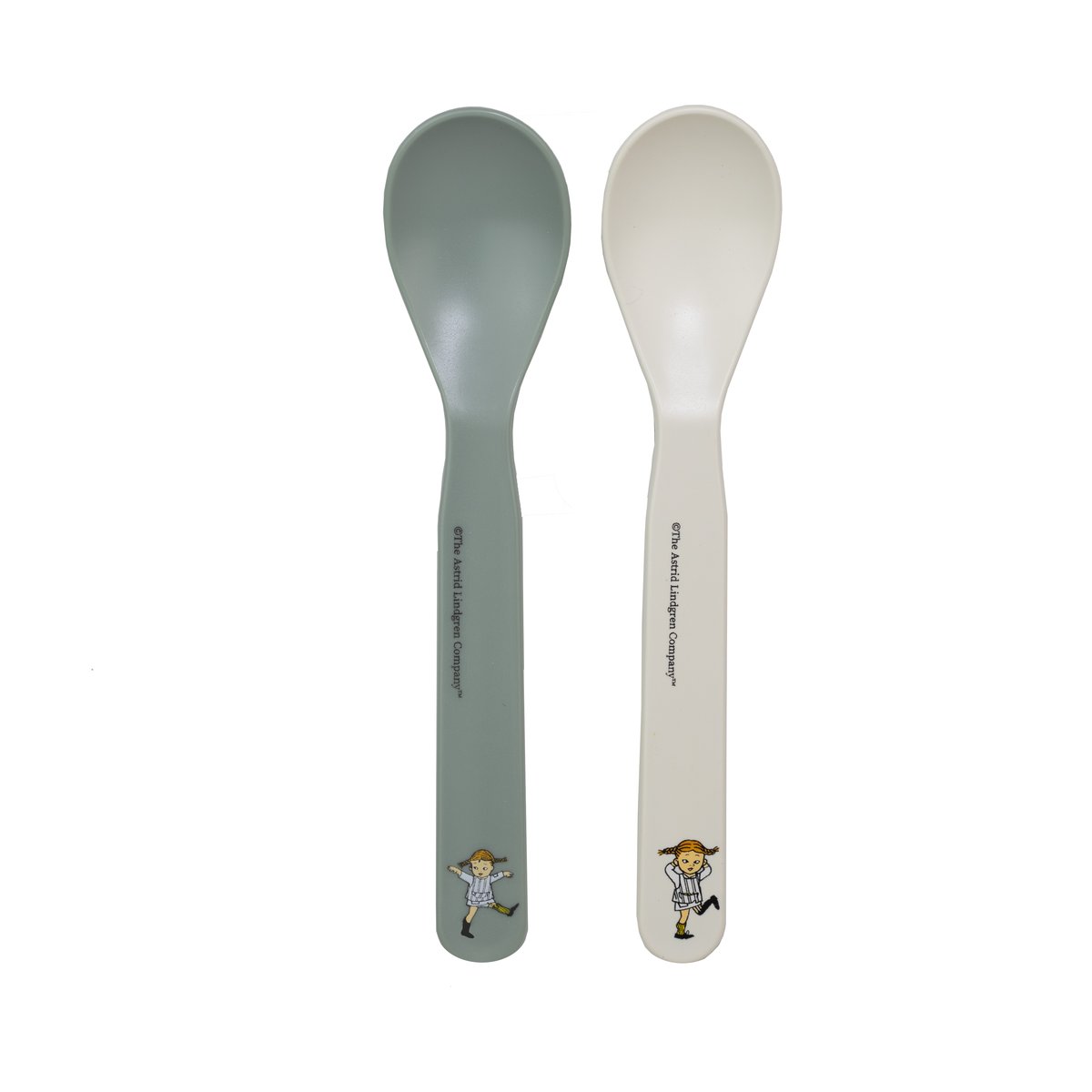 Rätt Start Pippi Cirkus spoon 2-pack Green-white | Scandinavian Design | Table cutlery | Green