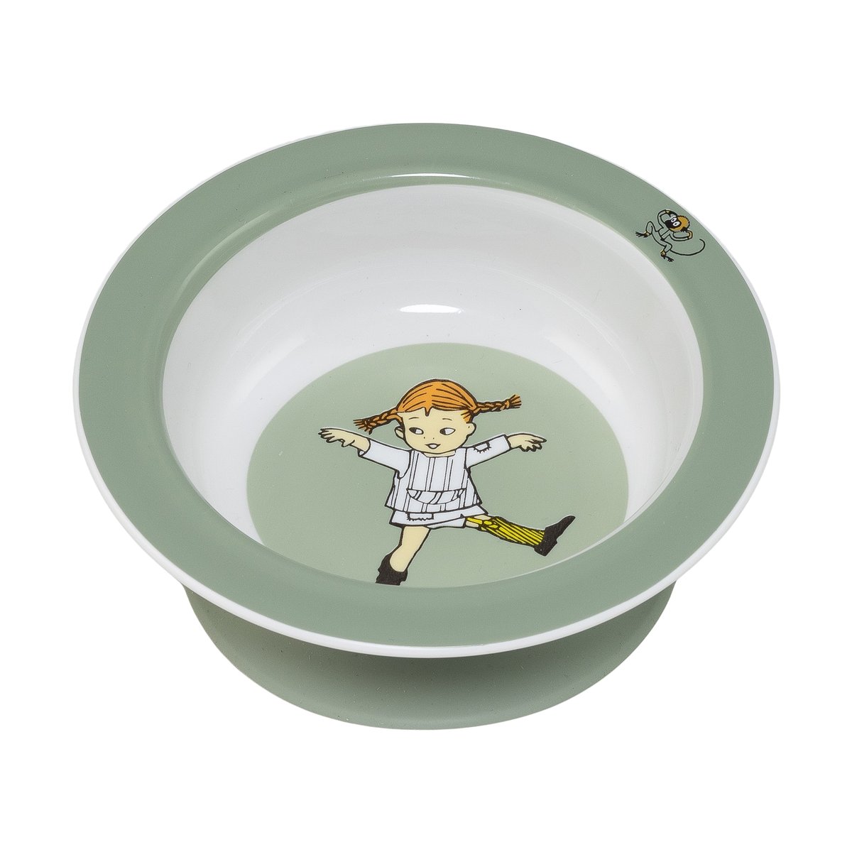 Rätt Start Pippi Cirkus suction cup plate o15.5 cm Green