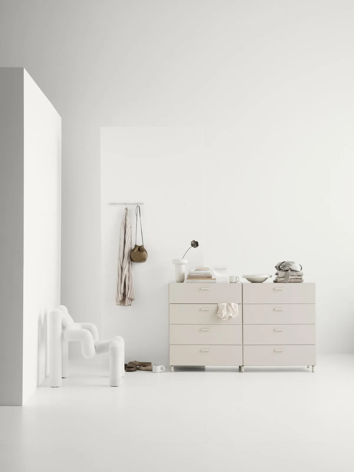 Relief dresser wide with legs 82x92.2 cm beige,  Relief