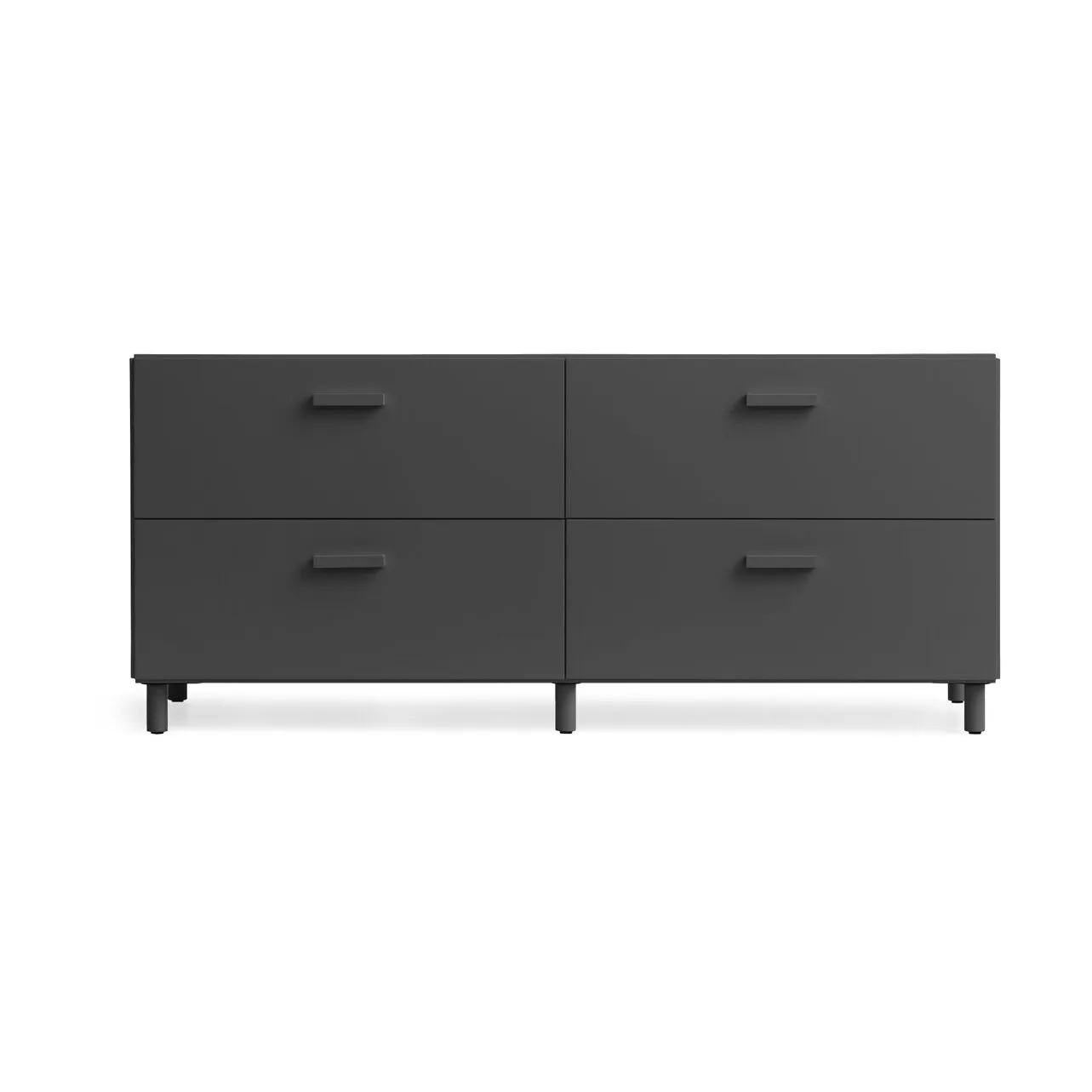 Relief low dresser with legs 123x46.6 cm grey,  Relief