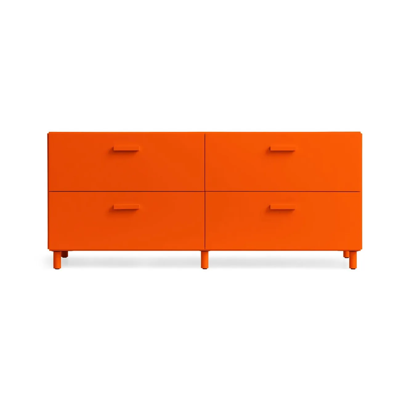 Relief low dresser with legs 123x46.6 cm orange,  Relief