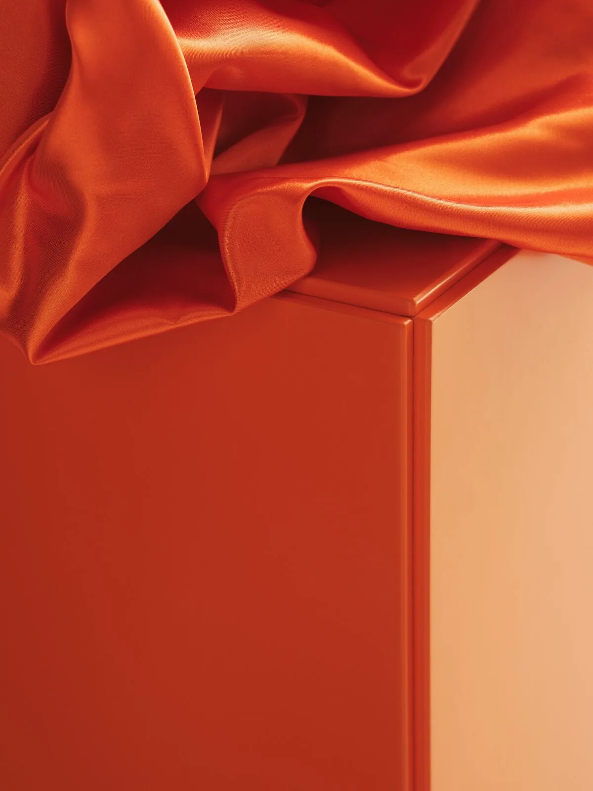 Relief low dresser with legs 123x46.6 cm orange,  Relief
