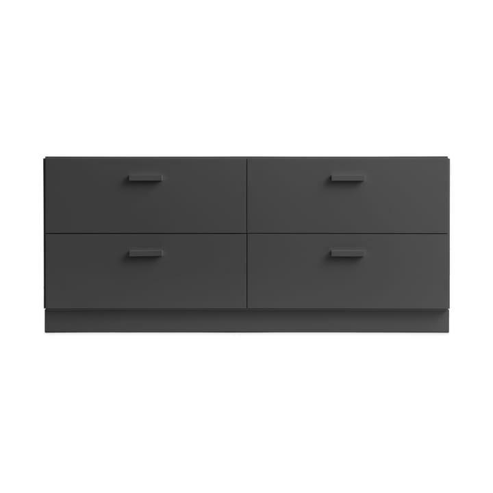 Relief low dresser with pedestal 123x46.6 cm grey - undefined - Relief