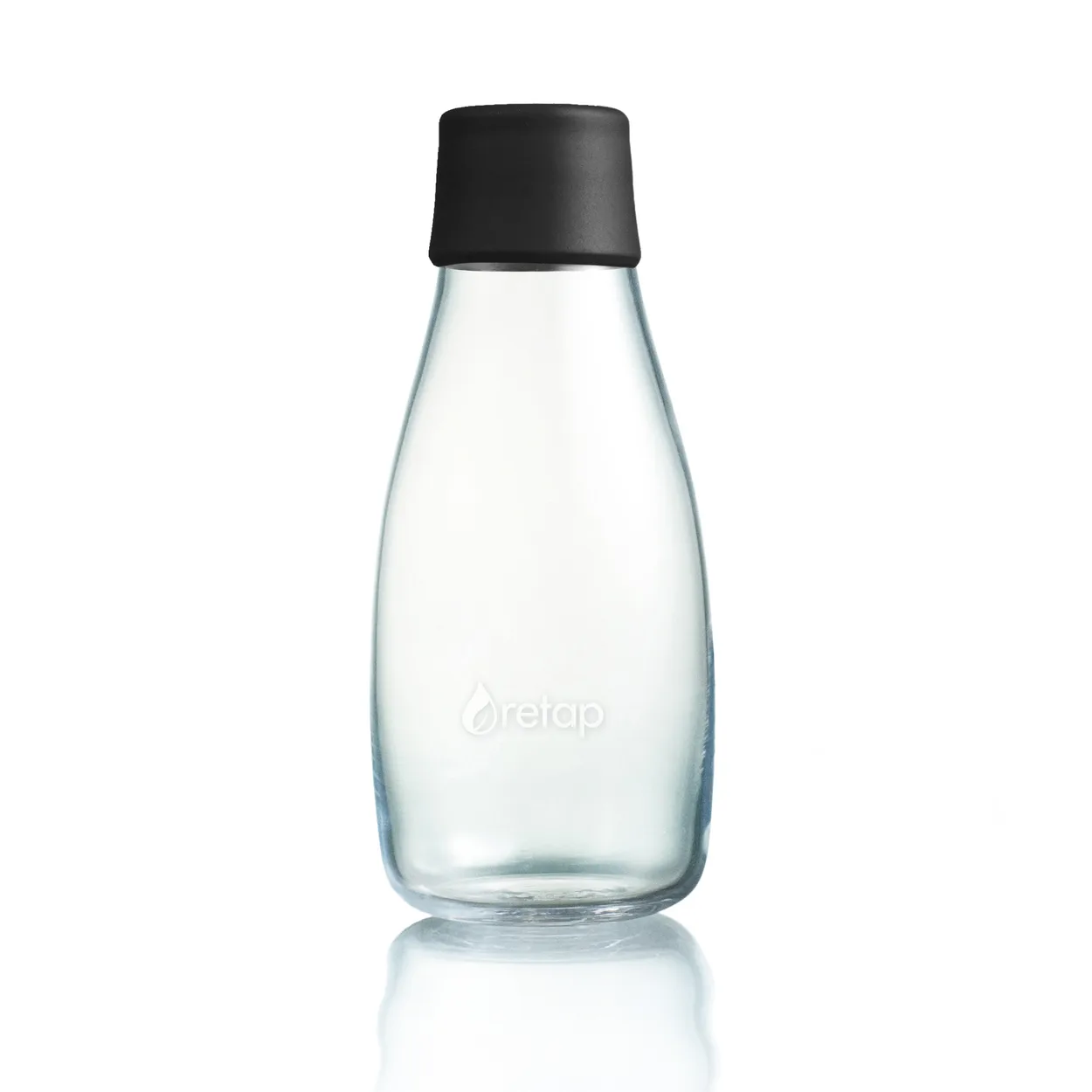 Retap glass bottle 0.3 l black | Scandinavian Design | Water bottles | Black