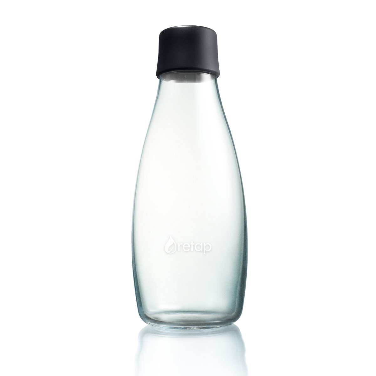Retap glass bottle 0.5 l black | Scandinavian Design | Water bottles | Black