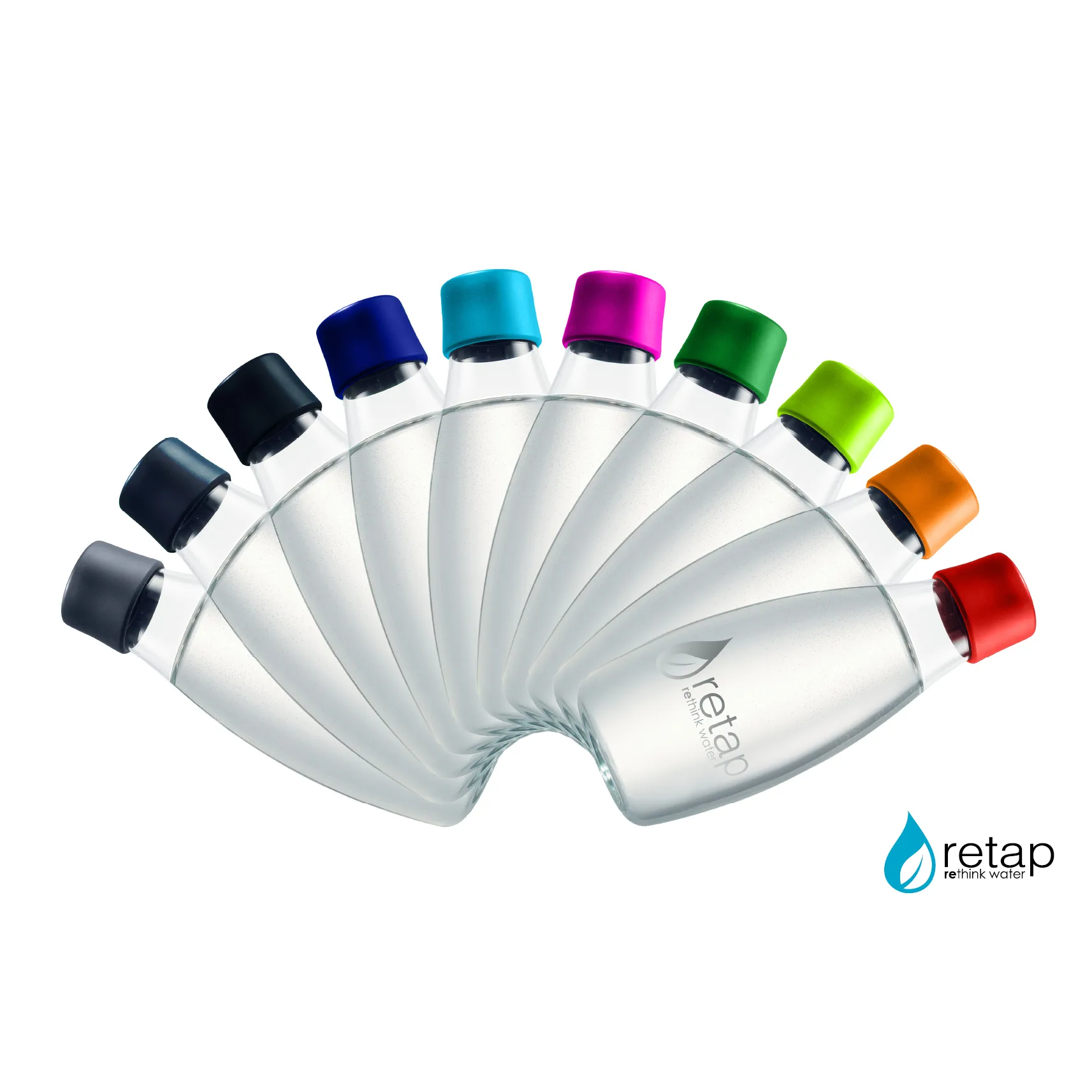 Retap glass bottle 0.5 l, Red Retap