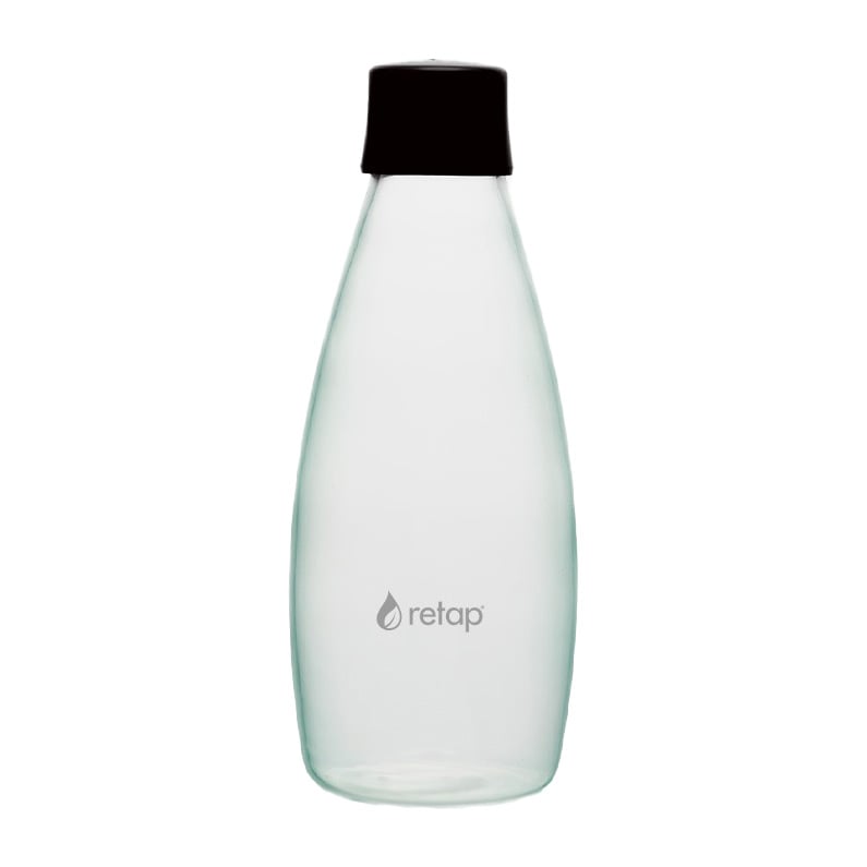 Retap Go 08 glass bottle screw top 80 cl Black | Scandinavian Design | Water bottles | Black