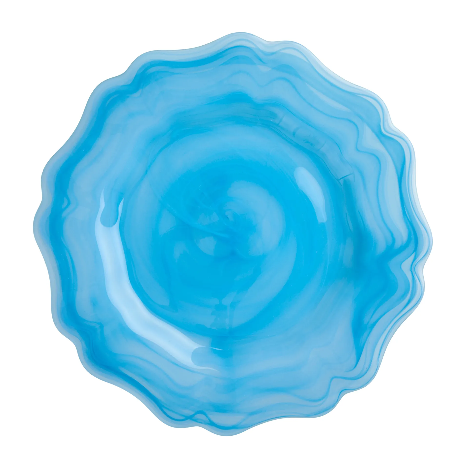 Alabaster plate Ø28 cm, Sky blue RICE