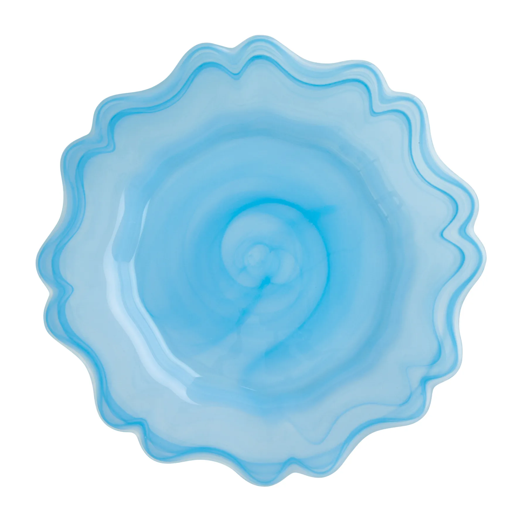 Alabaster small plate Ø21 cm, Sky blue RICE