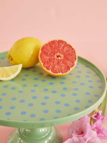 Rice cake plate Ø30 cm - Dots-green - RICE