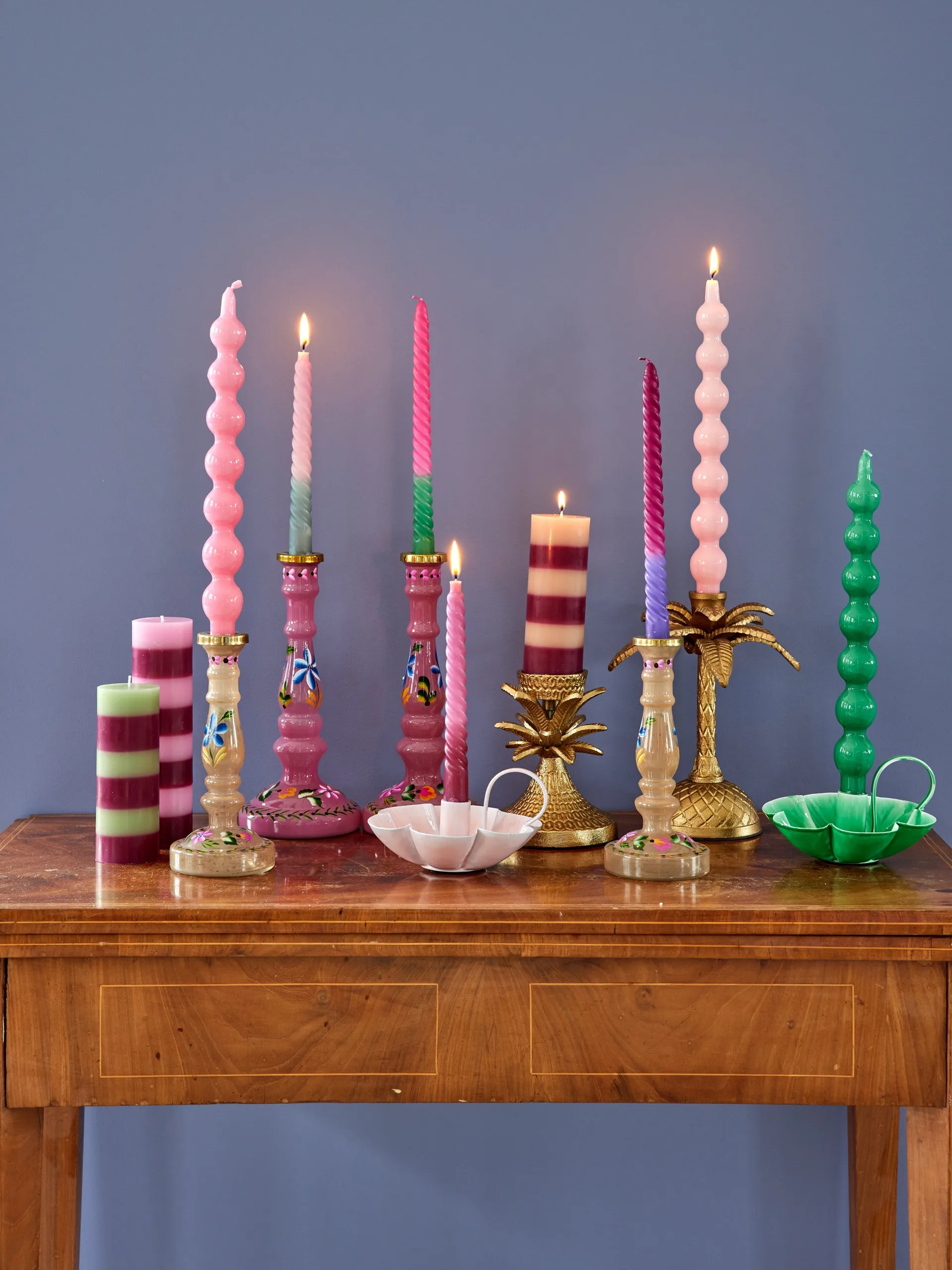 Rice candles 30.2 cm 2-pack, Pink RICE