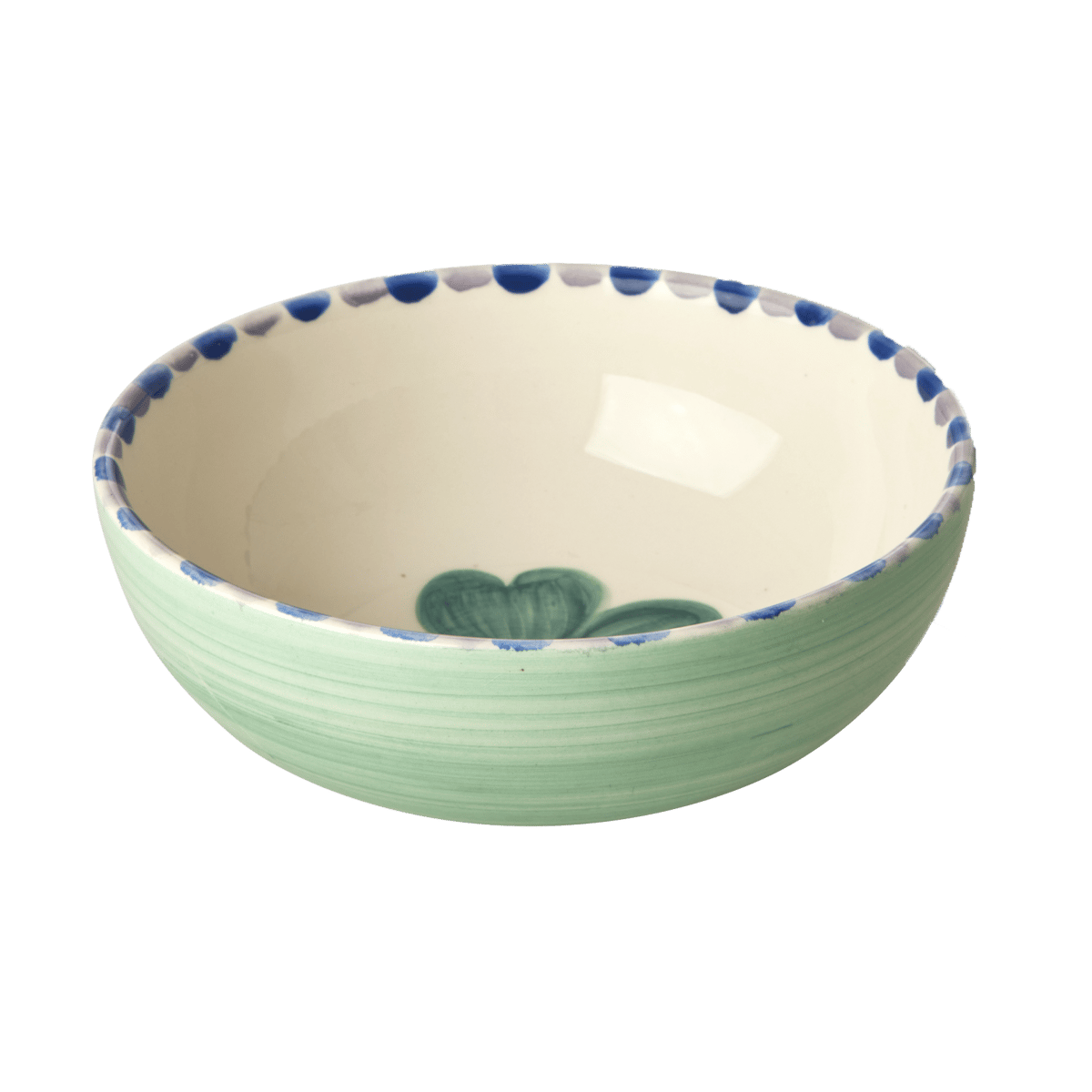 RICE Rice ceramic bowl 35 cl Good Luck Clover-Soft green