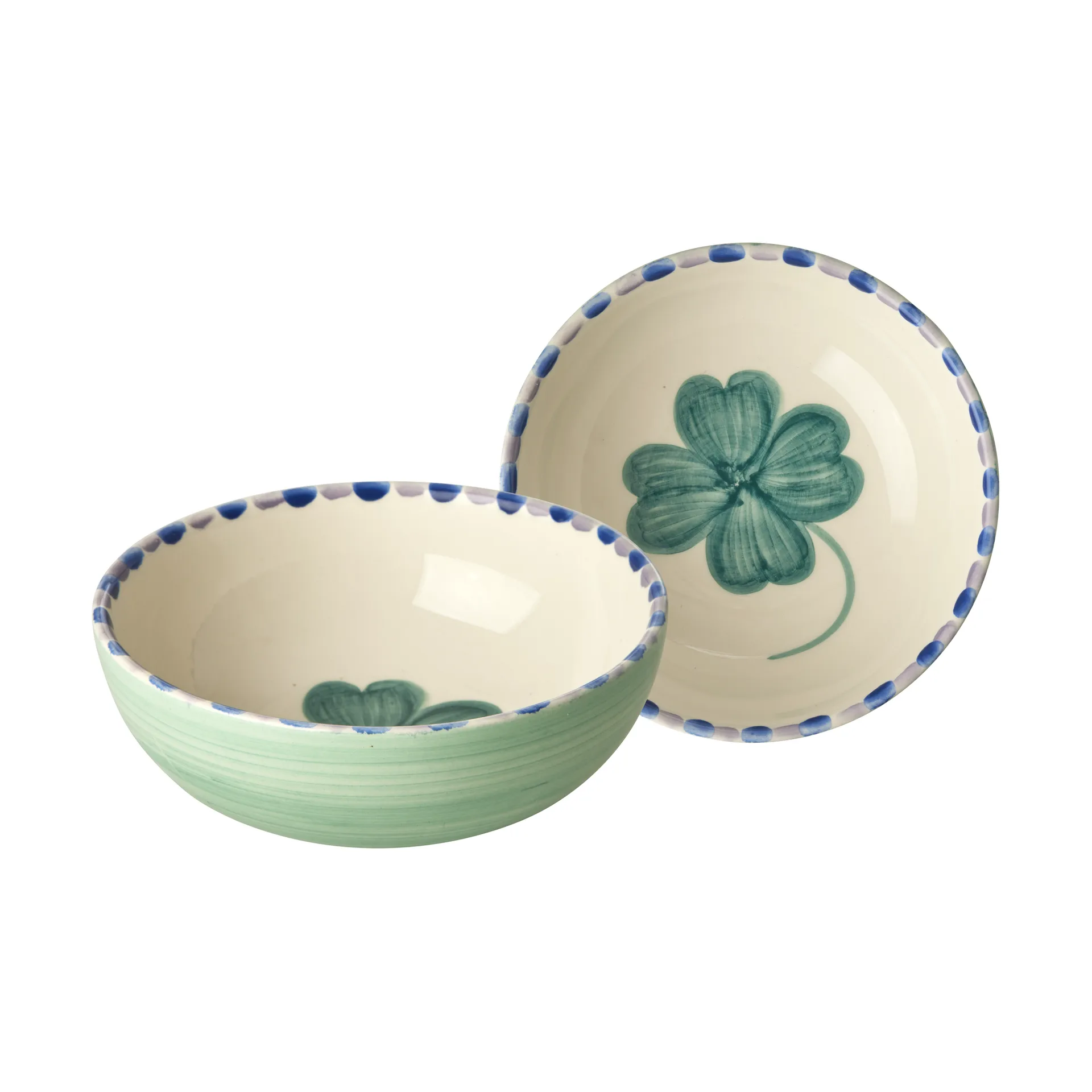Rice ceramic bowl 35 cl, Good Luck Clover-Soft green RICE