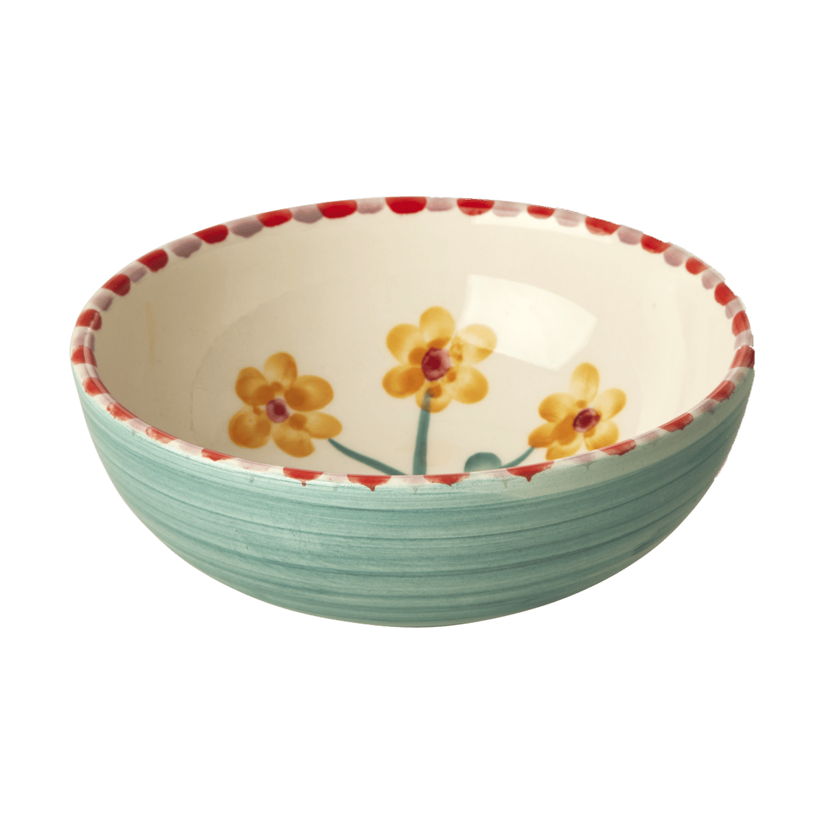 RICE Rice ceramic bowl 35 cl Yellow Flower-jade