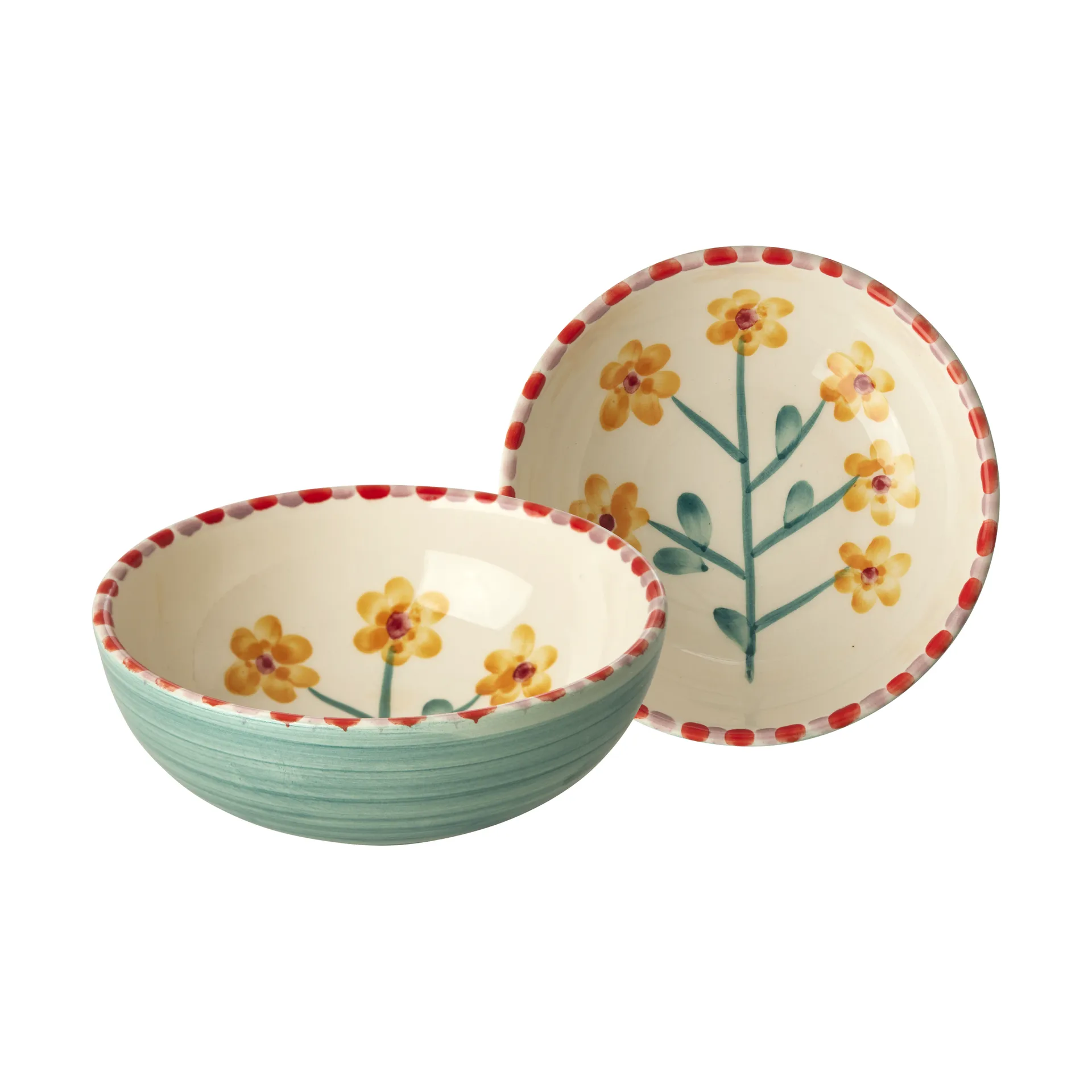 Rice ceramic bowl 35 cl, Yellow Flower-jade RICE
