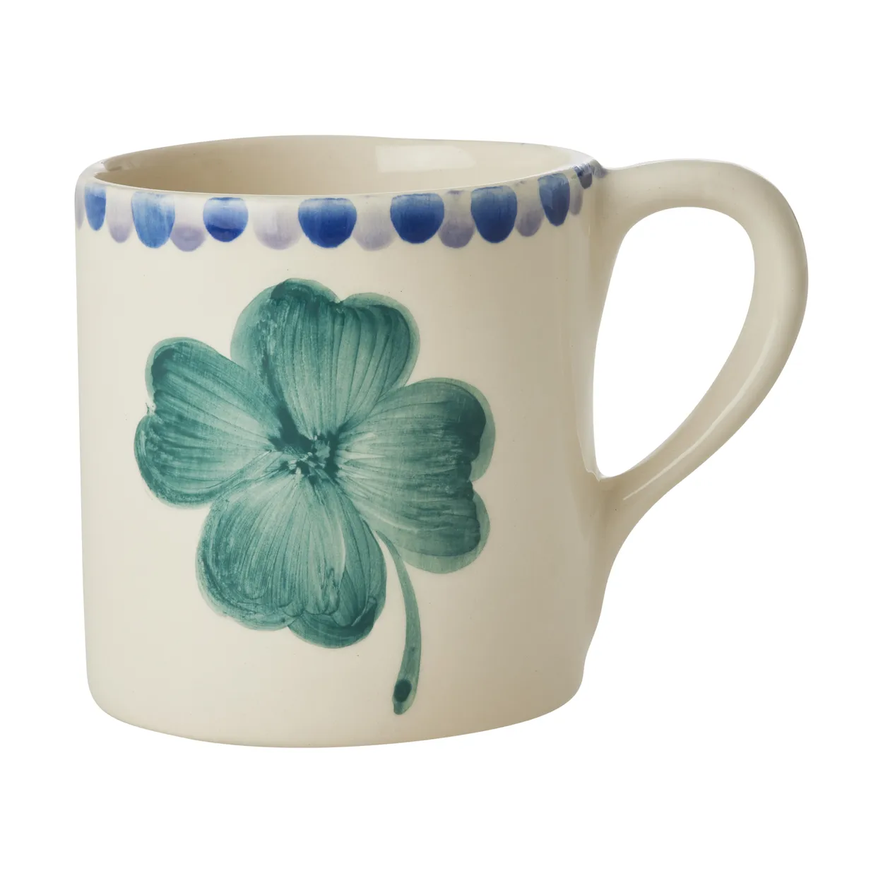Rice ceramic cup 420 ml Good Luck Clover | Scandinavian Design | Coffee cups | Green