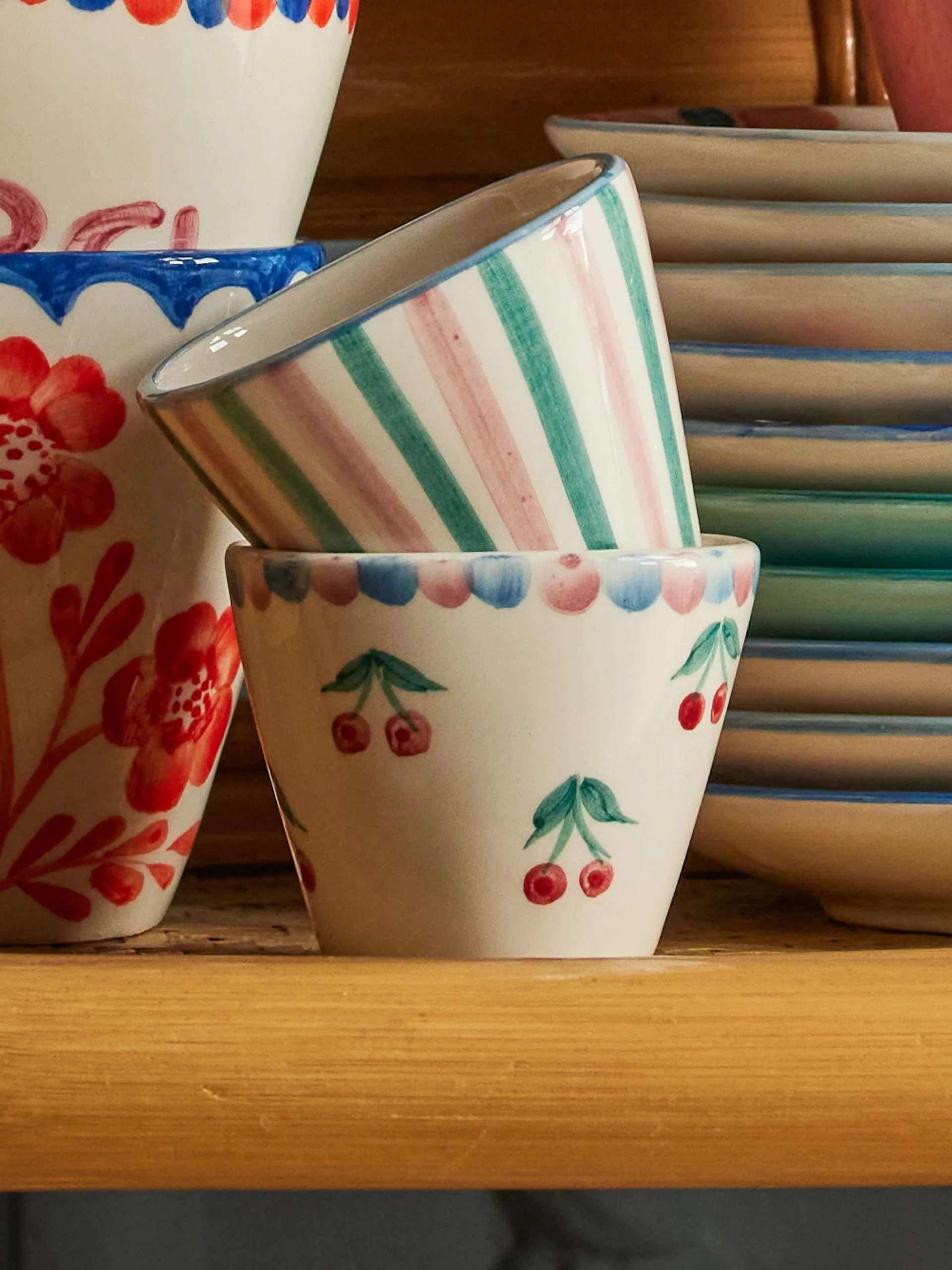 Rice ceramic espresso cup 7 cl, Cherry RICE