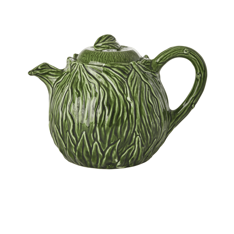 RICE Rice ceramic teapot 1.6 L Embossed kale design