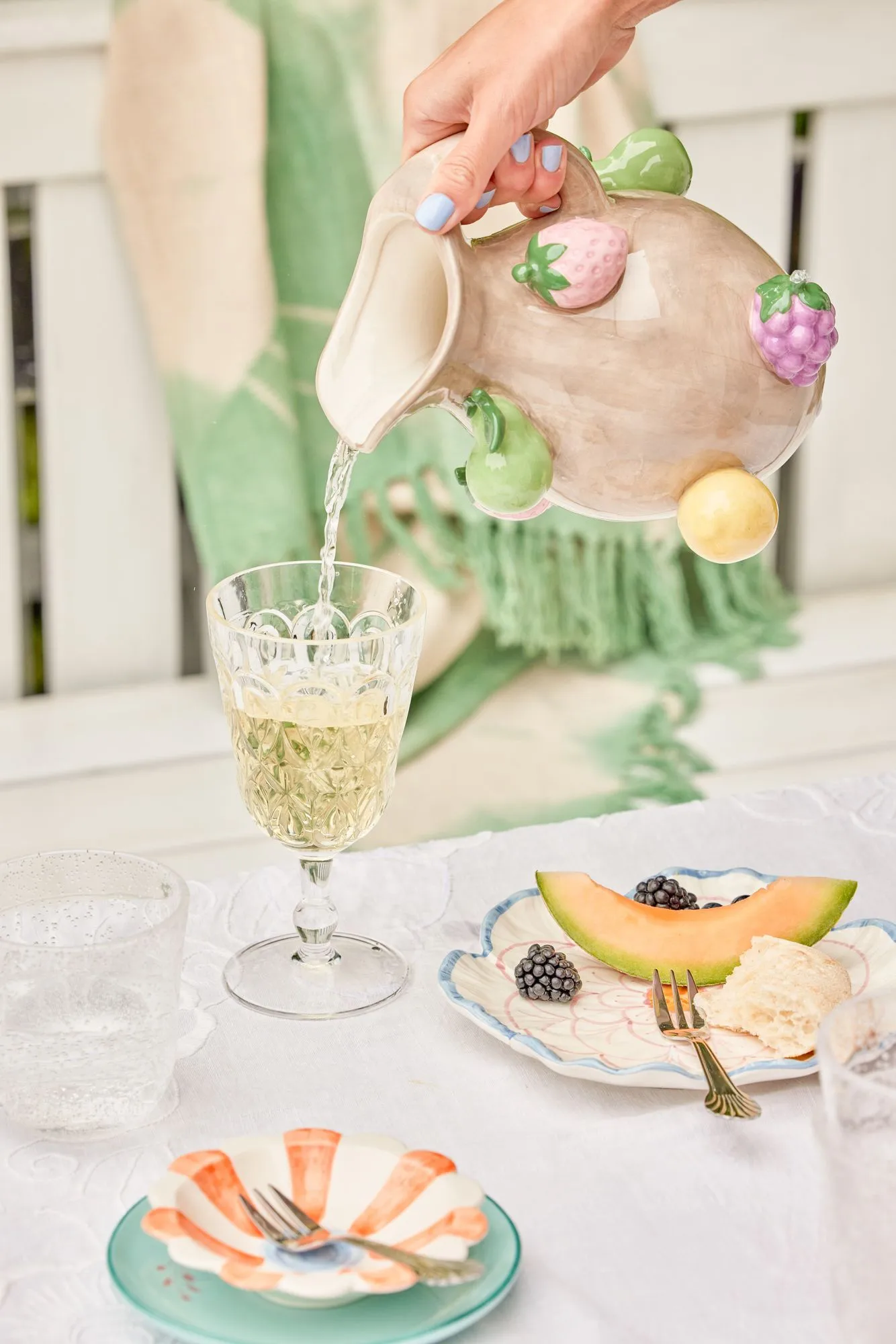 Rice ceramic vase 25 cm, Embossed fruits RICE